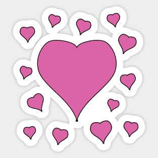 pink hearts Sticker